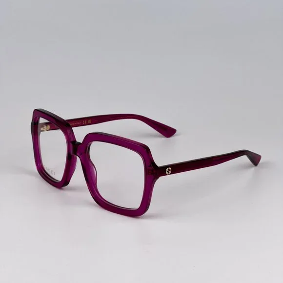 Gucci GG1318O 003 BRAND NEW Eyeglasses Transparent Fuchsia Square Women GG 1318O